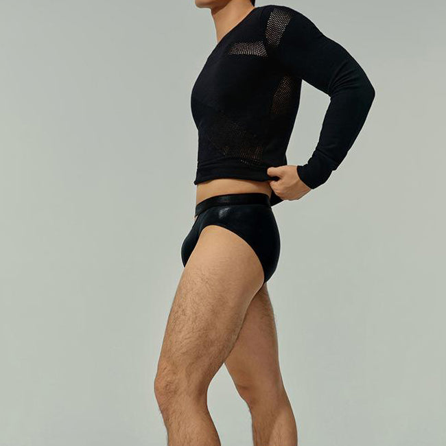 Sexy glossy cotton lining briefs