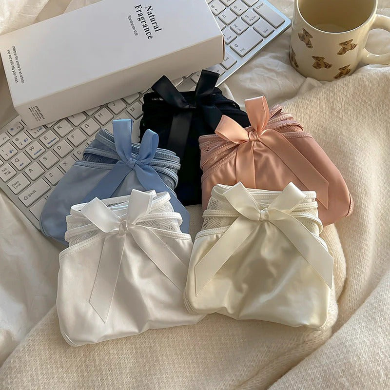 QS Sexy Satin Transparent Hollow Lace Panties (3 Packs)