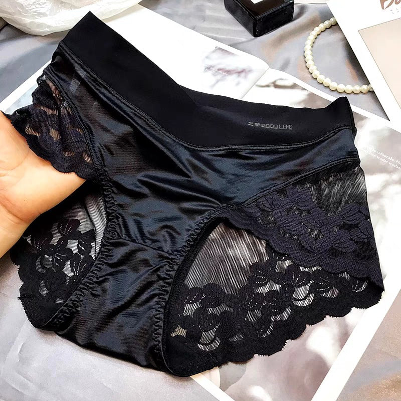 QC Lace Mid-Waist Panties for Women