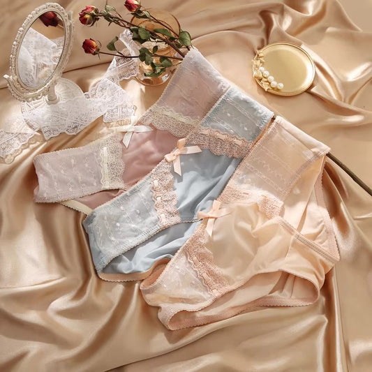 QS Sexy Lace Bow Briefs (4 Packs)