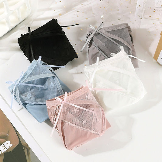 QS Ribbon Bow Satin Briefs (4 Packs)