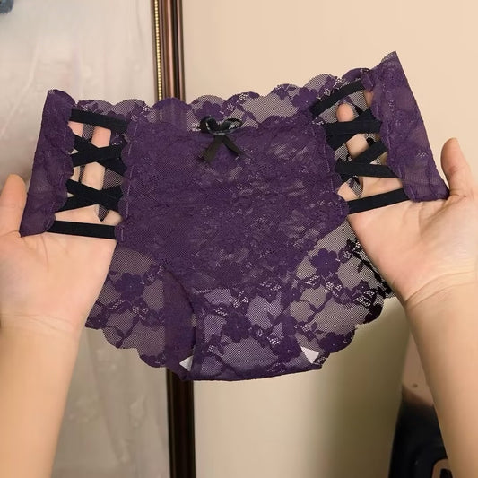 XK Women's lace bow underwear