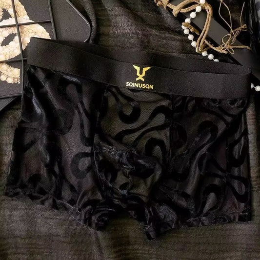 XK Men's velvet 3D printed underwear