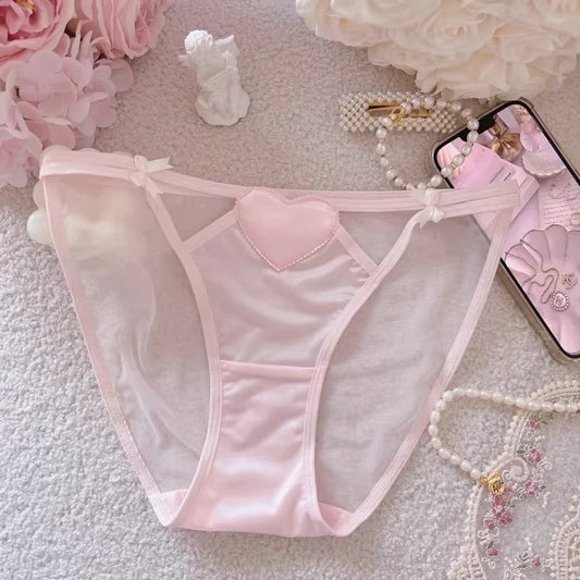 QS Airy Heart-Shaped Cutout Briefs (4 Packs)