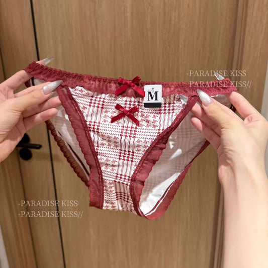 QS Clashing Color Bow Cutout Briefs (4 Packs)