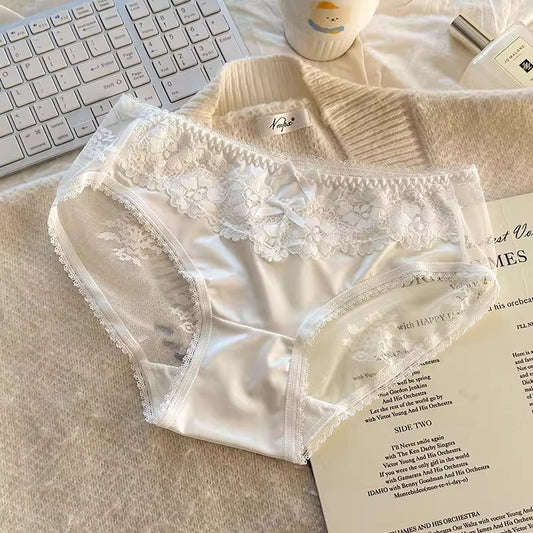 QS Floral Lace Satin Briefs (4 Packs)