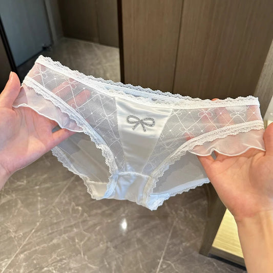 QS Rhinestone Bow Satin Panties (4 Packs)