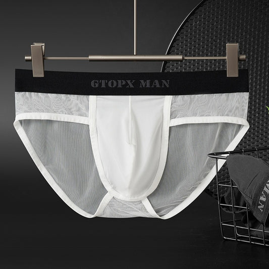 QS Semi-transparent Mesh Big Pouch Sexy Briefs