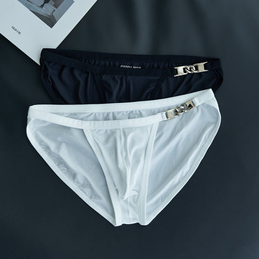 QS Metal Chain High-slit Breathable Briefs