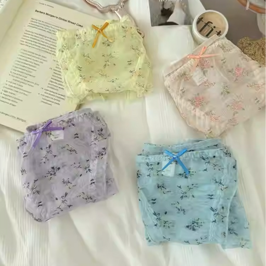 QS Sweet Floral Print Briefs (4 Packs)