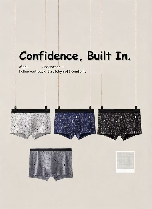 ZD Men's Pictographic Print Boxer Briefs