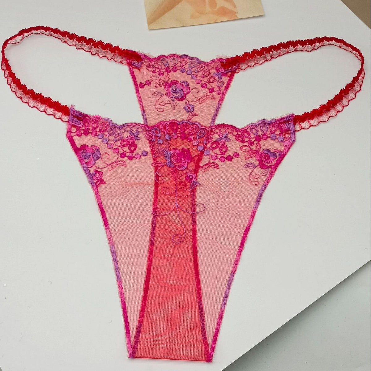 ZD Black Embroidered Rose Briefs