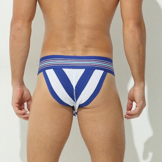Sexy colorful striped split briefs