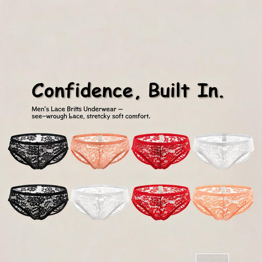 ZDLace-Pattern Solid Seductive Briefs