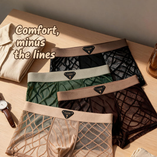 ZD Leaf Lace Sheer Boxer Briefs