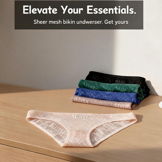 ZD Printed Sheer Mesh Men Brief