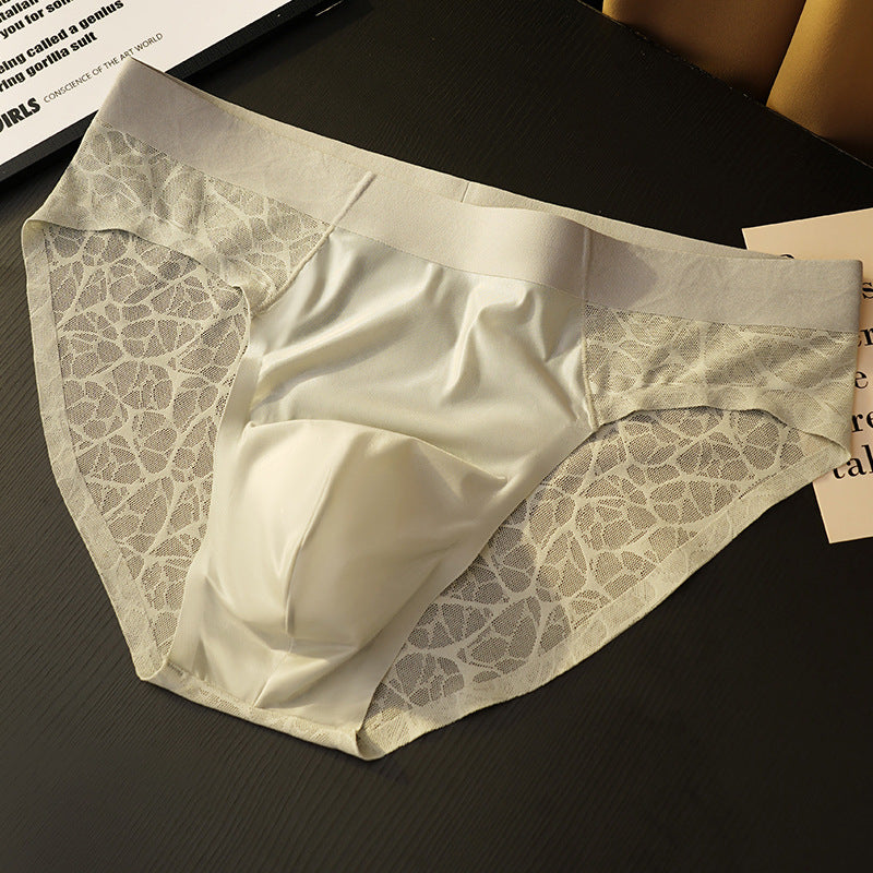 Spiderweb-like transparent sexy silky Briefs
