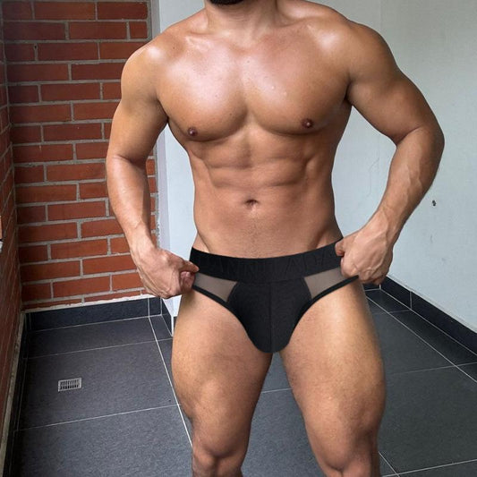 Sexy mesh sports briefs