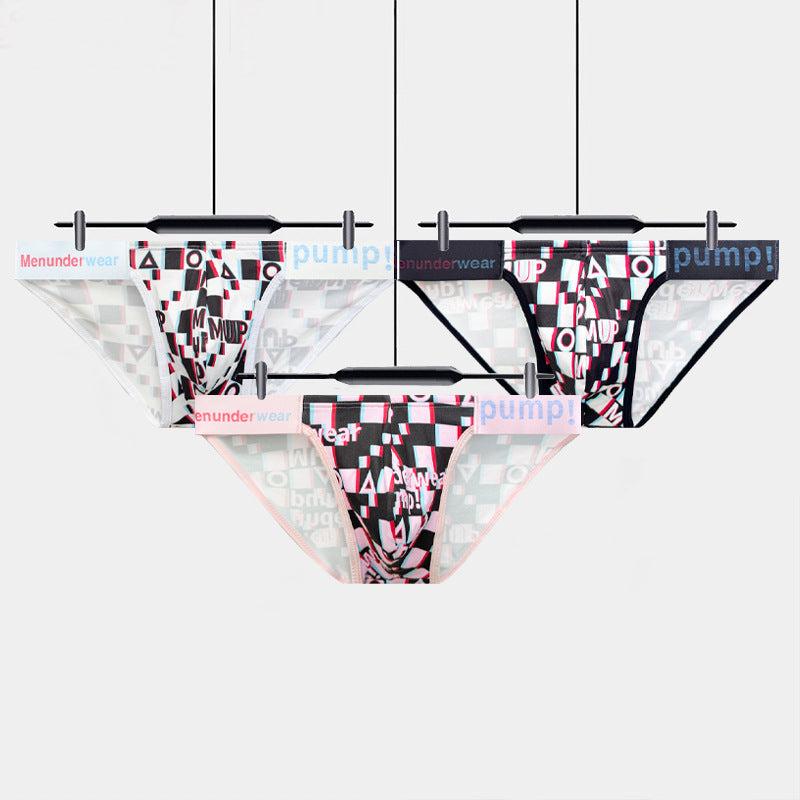 Plaid wide waistband soft briefs