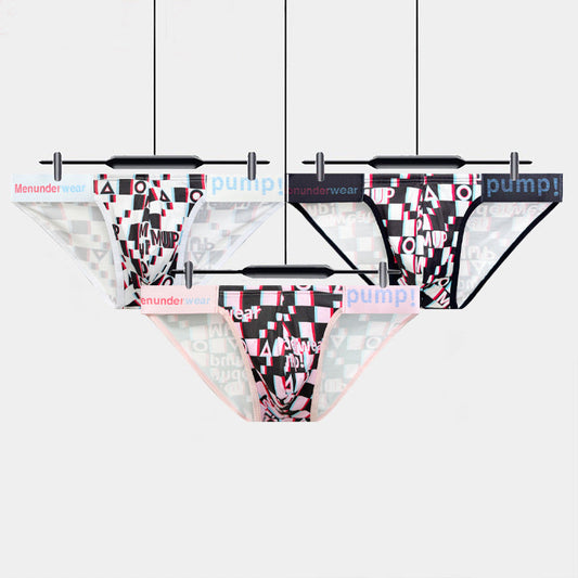 Plaid wide waistband soft briefs