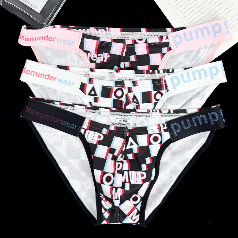Plaid wide waistband soft briefs