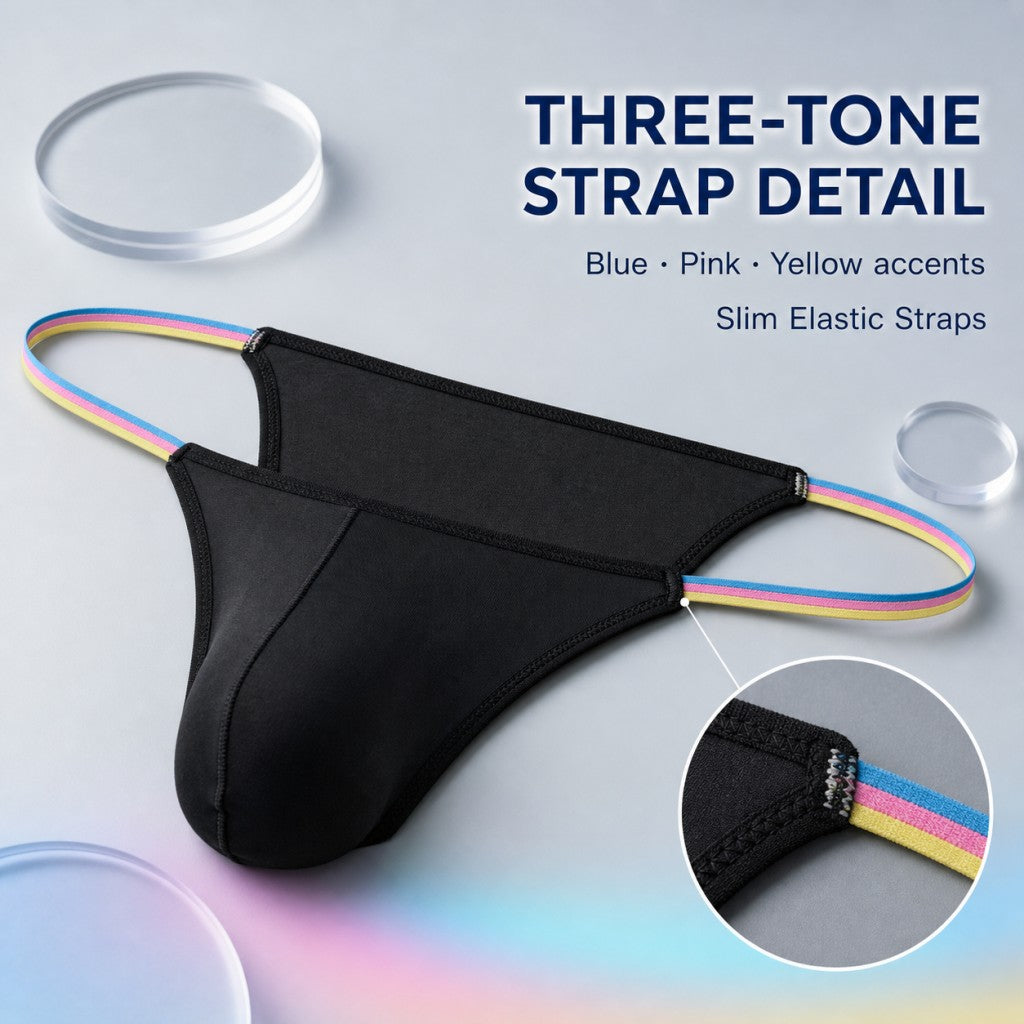 Multicolor Thin Ribbon Waist Ultra Sheer Low Rise Men's Briefs