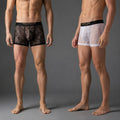 Allover Floral Lace Slogan Waist Boxer Briefs