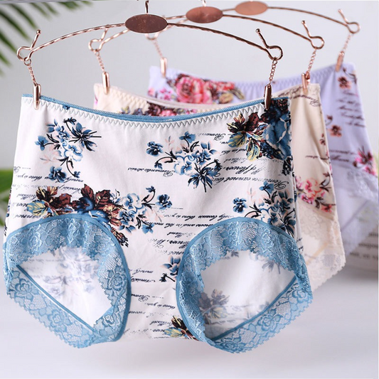 QS Luxury Printed Lace Panties (4 Packs)