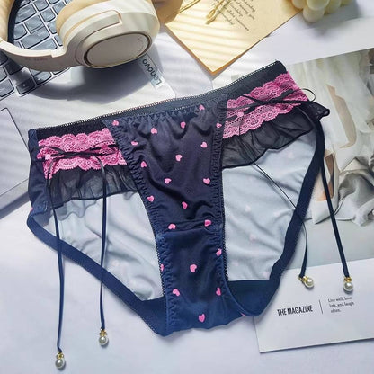 QS Sweet Heart Print Silky Briefs