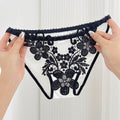 Floral Embroidery Mesh Panel Low-Rise Briefs