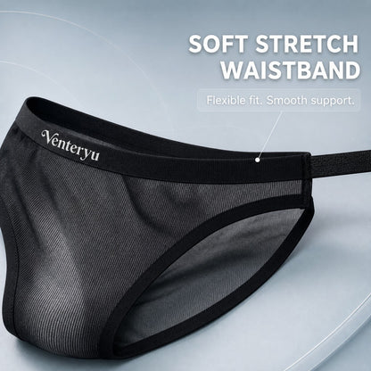 Thin Vertical Texture Stretch Breathable Low-Rise Men's Briefs