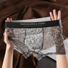 Gold-painted leopard print transparent breathable boxer briefs
