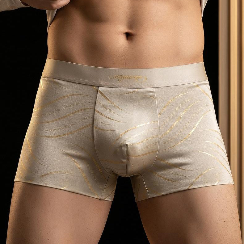 Streamline Foil Line Print Waistband Boxer Briefs