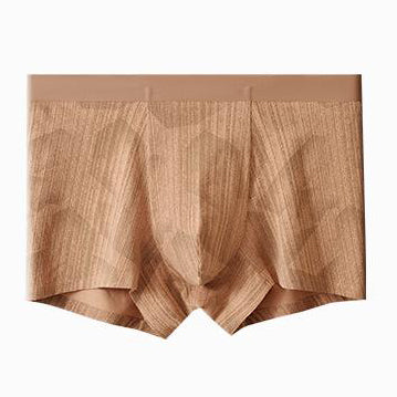 Vertical Stripe Ice Silk Seamless Pouch Boxer Briefs