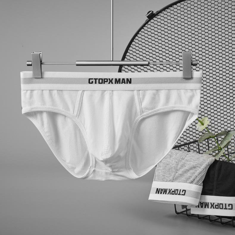 Simple ribbed cotton briefs