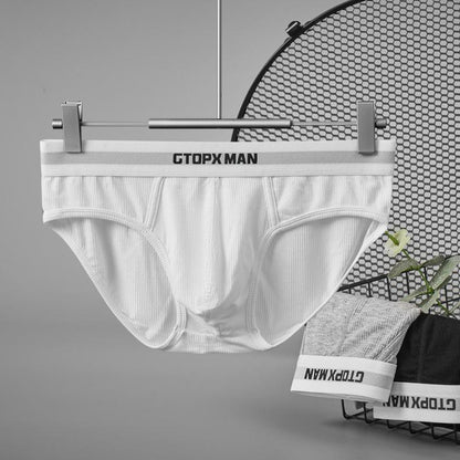 Simple ribbed cotton briefs
