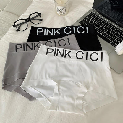 Letter Waistband Seamless Mid-Rise Boyshorts