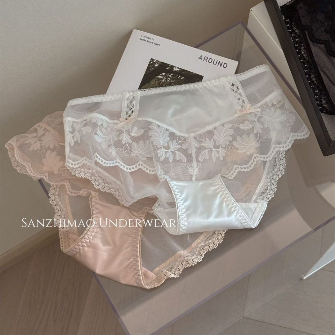 QS Double-sided Bow Lace Panties (4 Packs)