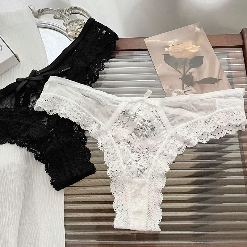 SZ Women Sheer Lace Thong Panties