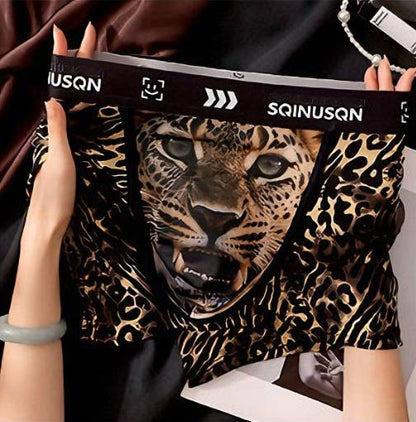 QS Sexy Leopard Print Breathable Boxer Briefs