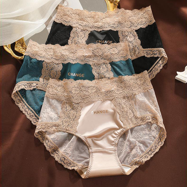Lace satin high-end silky underwear