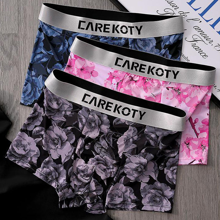 Floral Silky Boxer Briefs