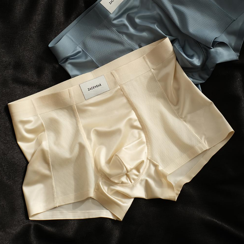 QC Satin Mesh Breathable Thin Ice Silk Air-conditioning Pants Men's Underwear