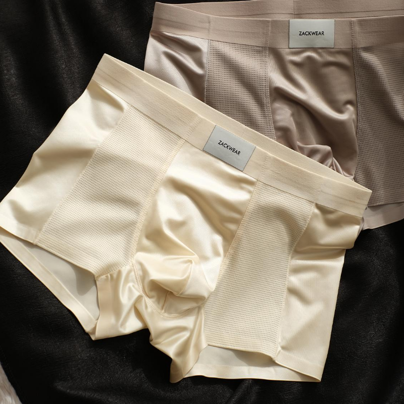 QC Satin Mesh Breathable Thin Ice Silk Air-conditioning Pants Men's Underwear