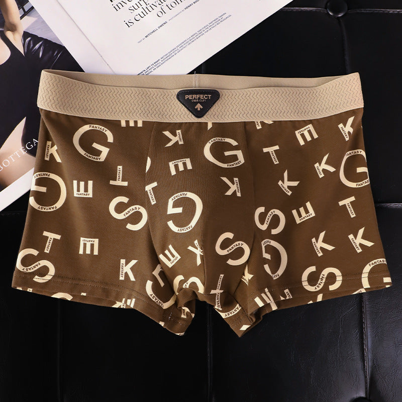 QC Cotton Lettered Breathable and Comfortable Men's Underwear