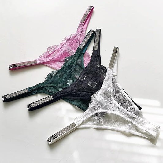 QS Female Lace Dazling Diamond Thong (3 Packs)