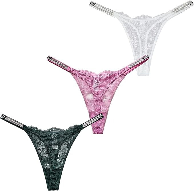 QS Female Lace Dazling Diamond Thong (3 Packs)