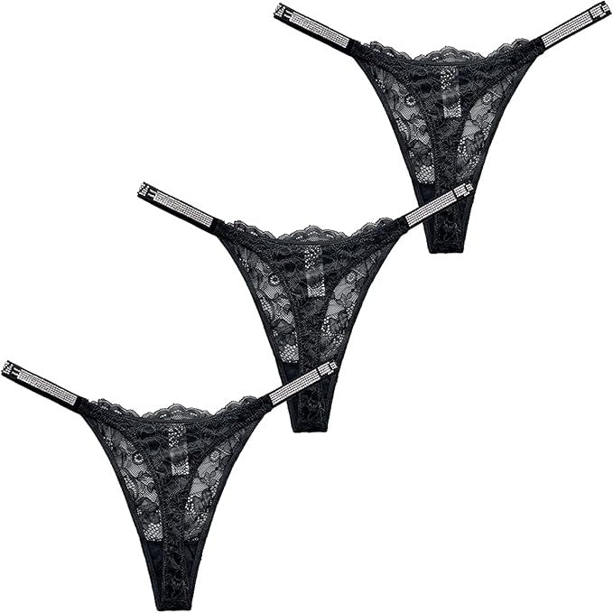 QS Female Lace Dazling Diamond Thong (3 Packs)
