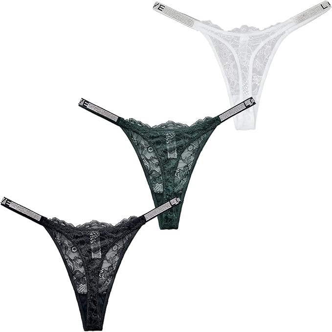 QS Female Lace Dazling Diamond Thong (3 Packs)