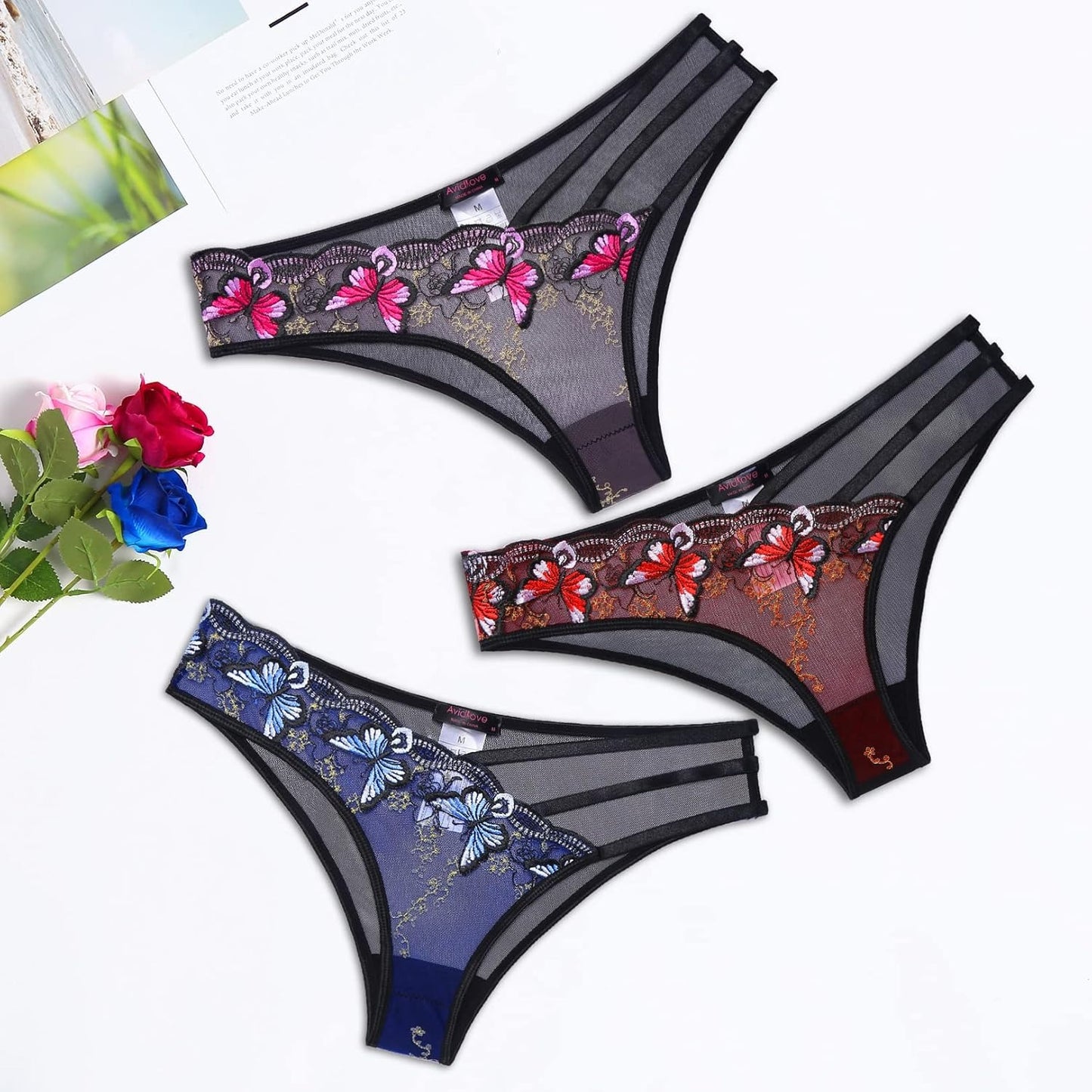 QS Butterfly Embroidery Panties (3 Packs)
